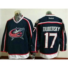 Columbus Blue Jackets #17 Brandon Dubinsky Navy Blue Home Stitched NHL Reebok Hockey Jersey