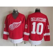 Detroit Red Wings #10 Alex Delvecchio Red CCM Throwback Stitched NHL Jersey