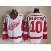 Detroit Red Wings #10 Alex Delvecchio White CCM Throwback Stitched NHL Jersey