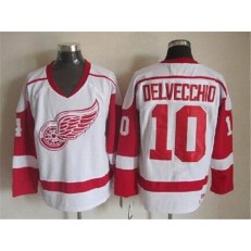 Detroit Red Wings #10 Alex Delvecchio White CCM Throwback Stitched NHL Jersey