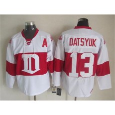Detroit Red Wings #13 Pavel Datsyuk White Winter Classic CCM Throwback Stitched NHL Jersey