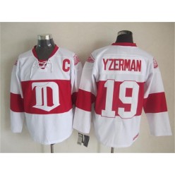 Detroit Red Wings #19 Steve Yzerman White Winter Classic CCM Throwback Stitched NHL Jersey