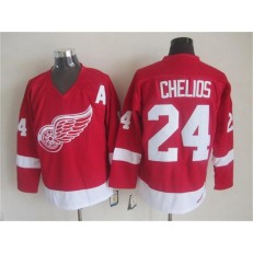 Detroit Red Wings #24 Chris Chelios Red CCM Throwback Stitched NHL Jersey