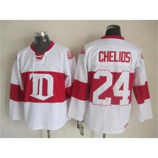 Detroit Red Wings #24 Chris Chelios White Winter Classic CCM Throwback Stitched NHL Jersey