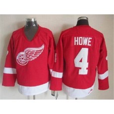 Detroit Red Wings #4 Gordie Howe Red CCM Throwback Stitched NHL Jersey