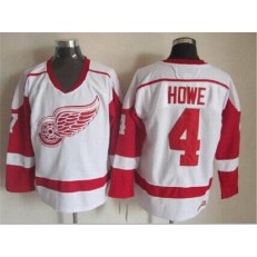 Detroit Red Wings #4 Gordie Howe White CCM Throwback Stitched NHL Jersey