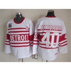 Detroit Red Wings #40 Henrik Zetterberg White 75TH CCM Stitched NHL Jersey