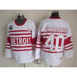 Detroit Red Wings #40 Henrik Zetterberg White 75TH CCM Stitched NHL Jersey