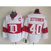 Detroit Red Wings #40 Henrik Zetterberg White Winter Classic CCM Throwback Stitched NHL Jersey