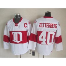 Detroit Red Wings #40 Henrik Zetterberg White Winter Classic CCM Throwback Stitched NHL Jersey