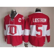 Detroit Red Wings #5 Nicklas Lidstrom Red Winter Classic CCM Throwback Stitched NHL Jersey