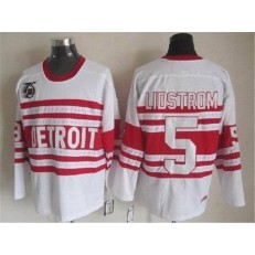 Detroit Red Wings #5 Nicklas Lidstrom White 75TH CCM Stitched NHL Jersey