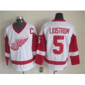 Detroit Red Wings #5 Nicklas Lidstrom White CCM Throwback Stitched NHL Jersey