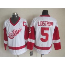 Detroit Red Wings #5 Nicklas Lidstrom White CCM Throwback Stitched NHL Jersey
