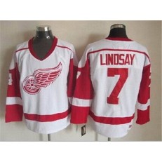 Detroit Red Wings #7 Ted Lindsay White CCM Throwback Stitched NHL Jersey