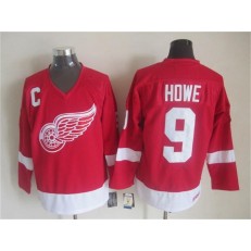 Detroit Red Wings #9 Gordie Howe Red CCM Stitched NHL Jersey