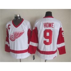 Detroit Red Wings #9 Gordie Howe White CCM Throwback Stitched NHL Jersey