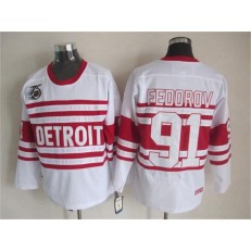 Detroit Red Wings #91 Sergei Fedorov White 75TH CCM Stitched NHL Jersey