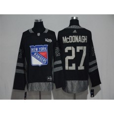 Adidas New York Rangers 27 Ryan McDonagh Black 1917-2017 100th Anniversary Stitched NHL Jersey