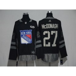 Adidas New York Rangers 27 Ryan McDonagh Black 1917-2017 100th Anniversary Stitched NHL Jersey