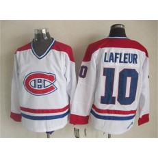 Montreal Canadiens 10 Guy Lafleur White CH-CCM Throwback Stitched NHL Jersey