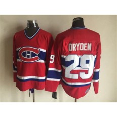 Montreal Canadiens 29 Ken Dryden Stitched Red CCM Throwback NHL Jersey
