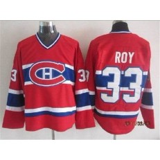Montreal Canadiens 33 Patrick Roy Red CCM Throwback Stitched NHL Jersey