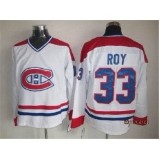 Montreal Canadiens 33 Patrick Roy White CCM Throwback Stitched NHL Jersey