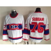 Montreal Canadiens 76 PK Subban White CCM Throwback Stitched NHL Jersey