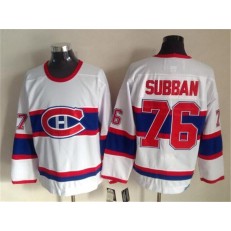 Montreal Canadiens 76 PK Subban White CCM Throwback Stitched NHL Jersey