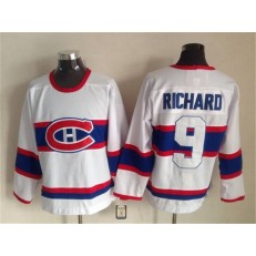 Montreal Canadiens 9 Maurice Richard White CCM Throwback Stitched NHL Jersey