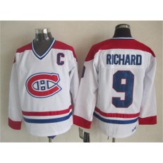 Montreal Canadiens 9 Maurice Richard White CH-CCM Throwback Stitched NHL Jersey