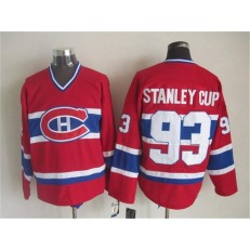 Montreal Canadiens 93 Stanley Cup Red CCM Throwback Stitched NHL Jersey