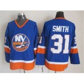 New York Islanders 31 Billy Smith Baby Blue CCM Throwback Stitched NHL Jersey