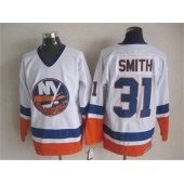 New York Islanders 31 Billy Smith White CCM Throwback Stitched NHL Jersey
