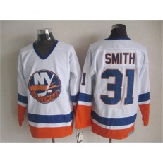 New York Islanders 31 Billy Smith White CCM Throwback Stitched NHL Jersey