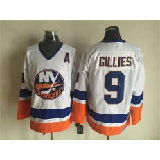 New York Islanders 9 Clark Gillies White CCM Throwback Stitched NHL Jersey