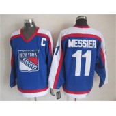 New York Rangers 11 Mark Messier Blue White CCM Throwback Stitched NHL Jersey