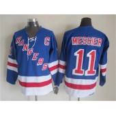 New York Rangers 11 Mark Messier Light Blue CCM Throwback Stitched NHL Jersey