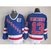 New York Rangers 13 Sergei Nemchinov Blue CCM 75TH Stitched NHL Jersey