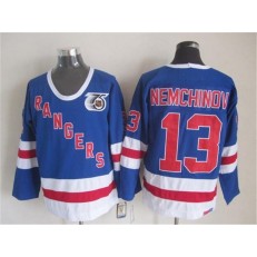 New York Rangers 13 Sergei Nemchinov Blue CCM 75TH Stitched NHL Jersey