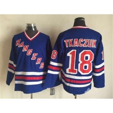 New York Rangers 18 Walt Tkaczuk Blue CCM Heroes of Hockey Alumni Stitched NHL Jersey