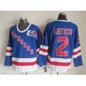 New York Rangers 2 Brian Leetch Blue CCM 75TH Stitched NHL Jersey