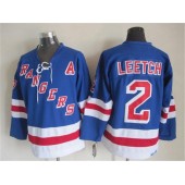 New York Rangers 2 Brian Leetch Blue CCM Throwback Stitched NHL Jersey