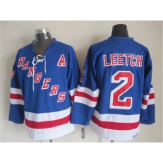 New York Rangers 2 Brian Leetch Blue CCM Throwback Stitched NHL Jersey