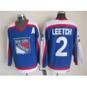 New York Rangers 2 Brian Leetch Blue White CCM Throwback Stitched NHL Jersey