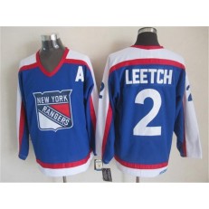 New York Rangers 2 Brian Leetch Blue White CCM Throwback Stitched NHL Jersey