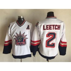 New York Rangers 2 Brian Leetch White CCM Statue of Liberty Stitched NHL Jersey