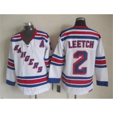 New York Rangers 2 Brian Leetch White CCM Throwback Stitched NHL Jersey