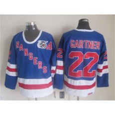 New York Rangers 22 Mike Gartner Blue CCM 75TH Stitched NHL Jersey